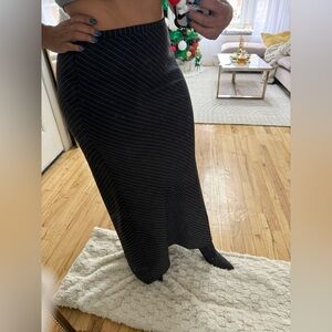 Lioness Black and White Pinstripe Maxi Skirt